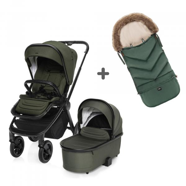 Zopa Set kočík Move Cross 3 + Hlboká korba XL 3 + darček fusak Fluffy Combi v hodnote 87,90 Eur, Hunter Green 