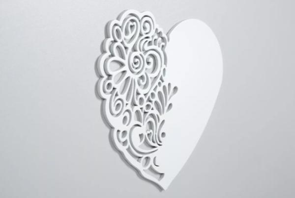 KLUPS Postieľka detská NEL Srdce 120x60 cm bielo-šedá 
