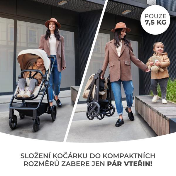 KINDERKRAFT Kočík kombinovaný 4v1 Newly Classic Black + Mink PRO 