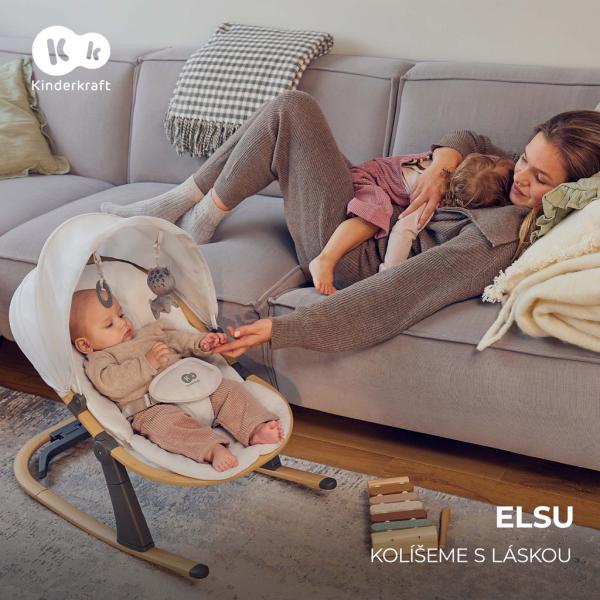 KINDERKRAFT Lehátko Elsu Grey, do 9kg 