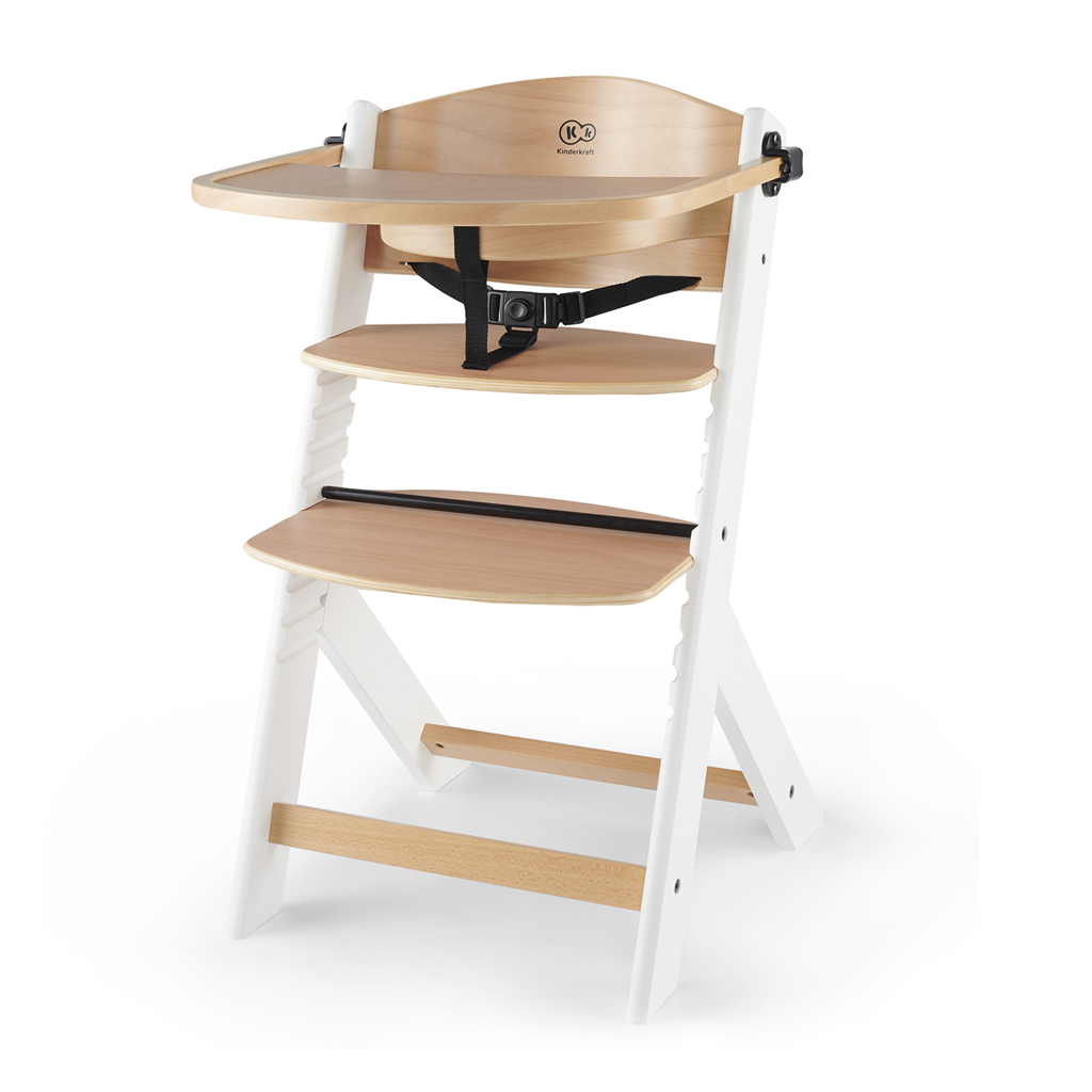 KINDERKRAFT SELECT Stolička jedálenská Enock White wooden, Premium 