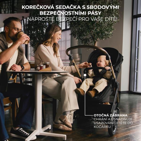 KINDERKRAFT Kočík kombinovaný 3v1 Moov 2 XL Air Black 