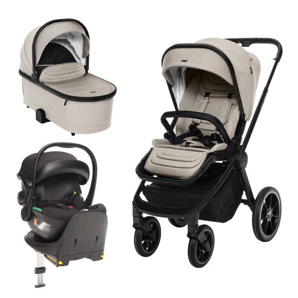 Zopa Set kočík Move Cross 3 + hlboká korba  Move XL 3 + autosedačka + báza, Ivory Beige 