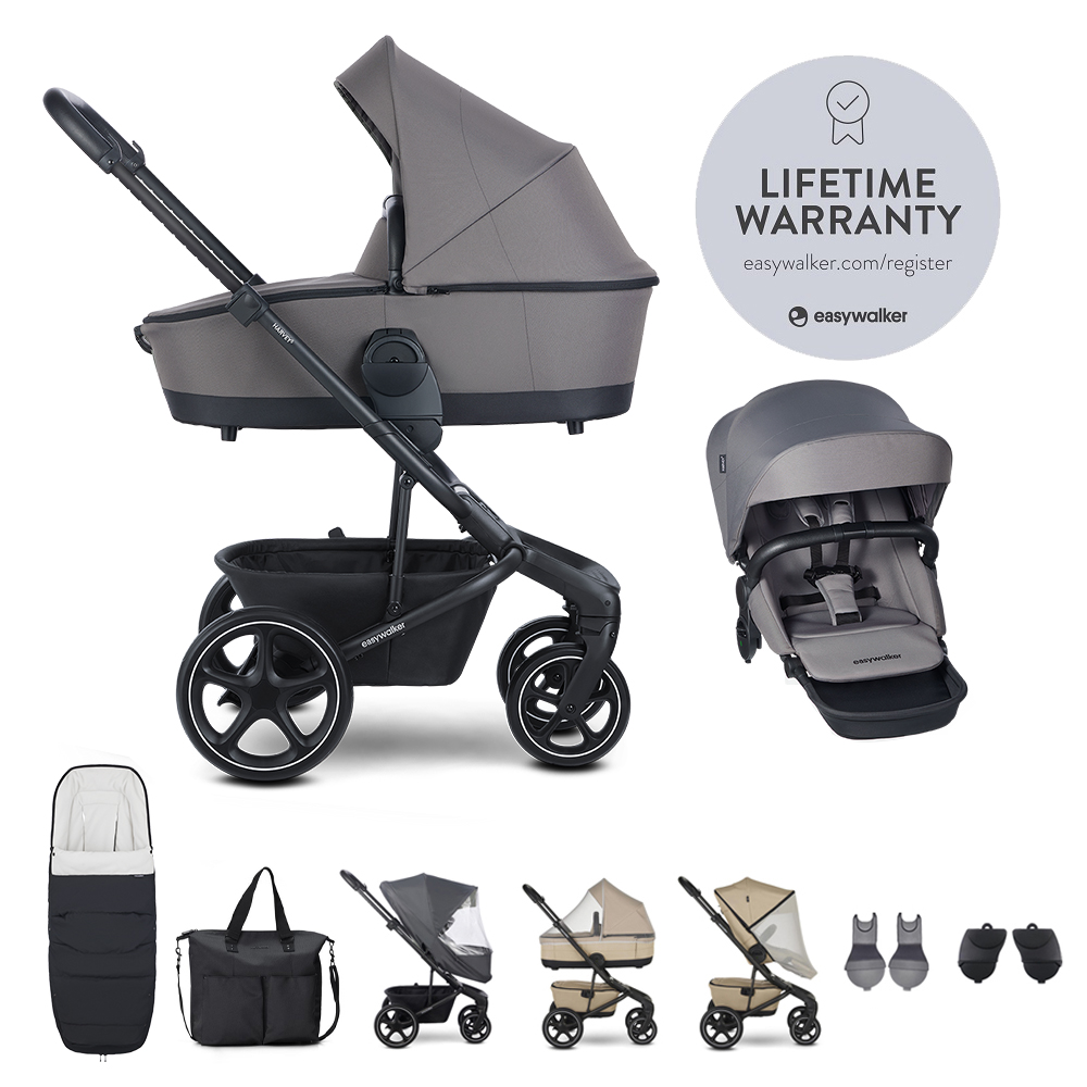 EASYWALKER Set XXL kočík kombinovaný Harvey⁵ Pebble Grey s príslušenstvom 