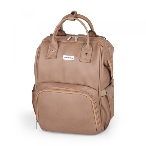 PETITE&MARS Batoh prebaľovací na kočík Jasper Camel Beige 