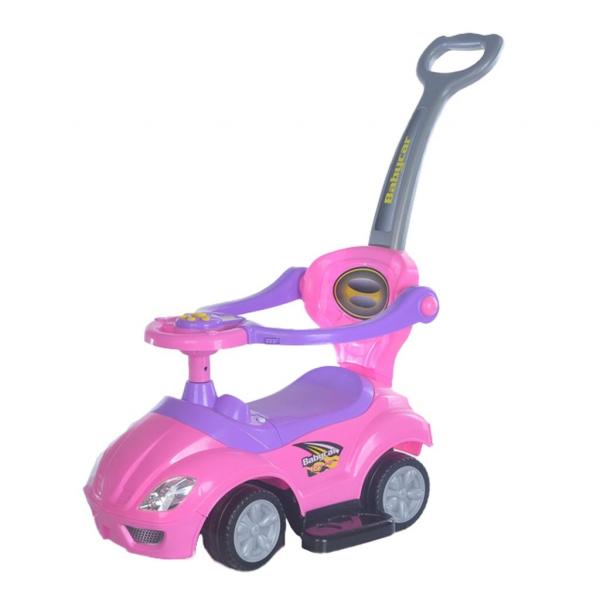 Detské odrážadlo s vodiacou tyčou 3v1 Baby Mix Mega Car ružové 