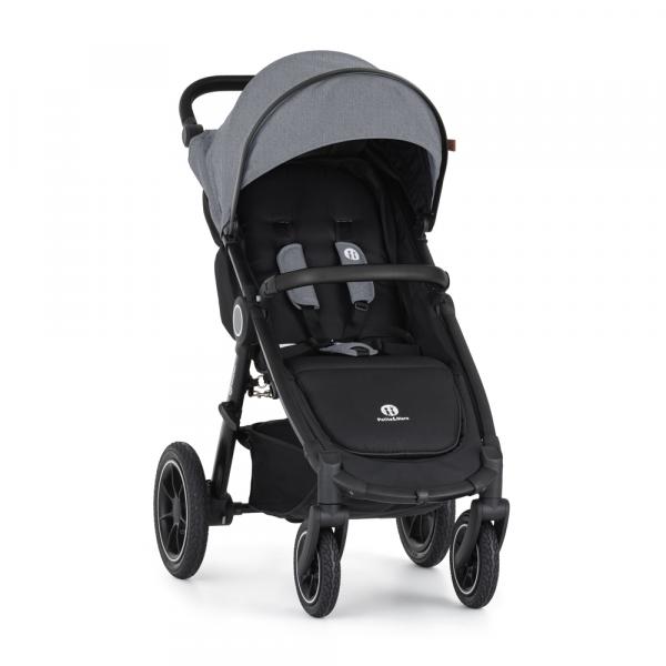 PETITE&MARS Kočík športový Street2 Air Black Ultimate Grey + PETITE&MARS fusak Jibot ZADARMO 