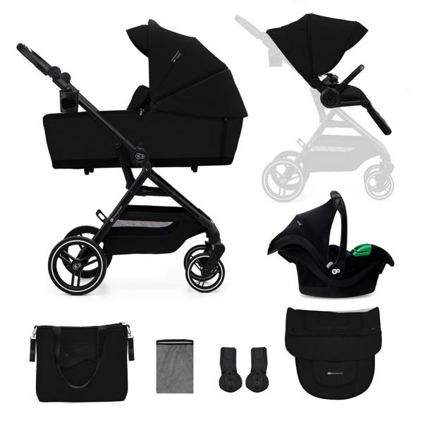 KINDERKRAFT SELECT Kočík kombinovaný Yoxi 3v1 Pure Black 