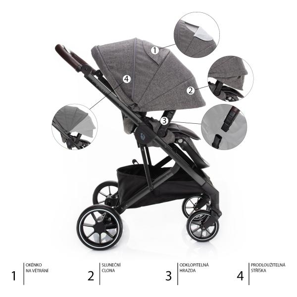 Zopa Set kočík Quest+ korba+ adaptéry 2023, Tornado Grey/Black 