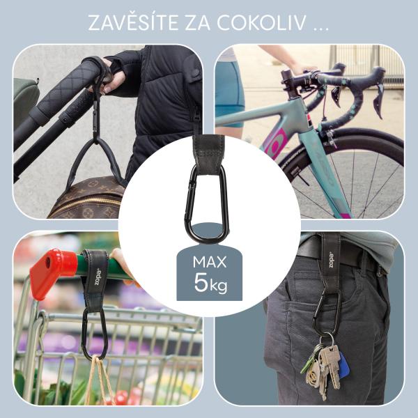 Zopa Multifunkčný popruh so sponou DELUXE 2 ks, Black 