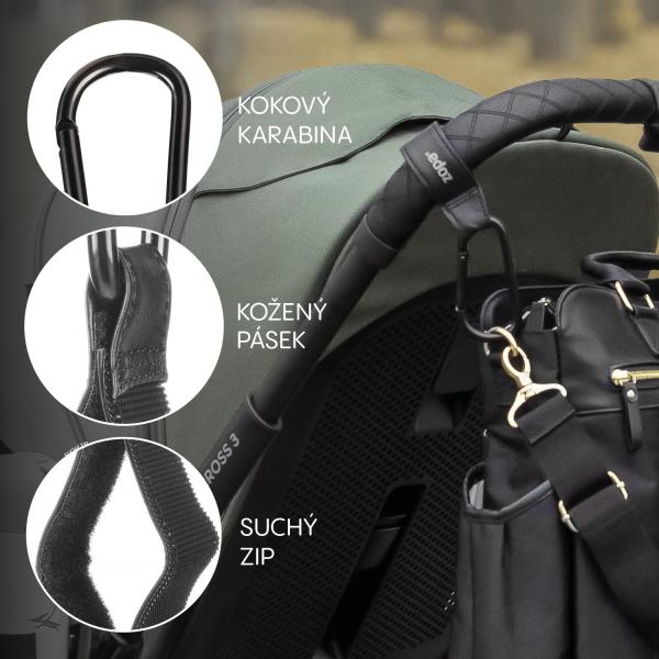 Zopa Multifunkčný popruh so sponou DELUXE 2 ks, Black 