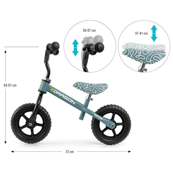 Detský balančný bicykel Milly Mally Dragon denim 