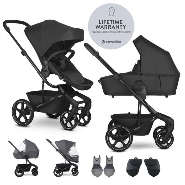 EASYWALKER Set XL kočík kombinovaný Harvey NXT s príslušenstvom Eclipse Black 