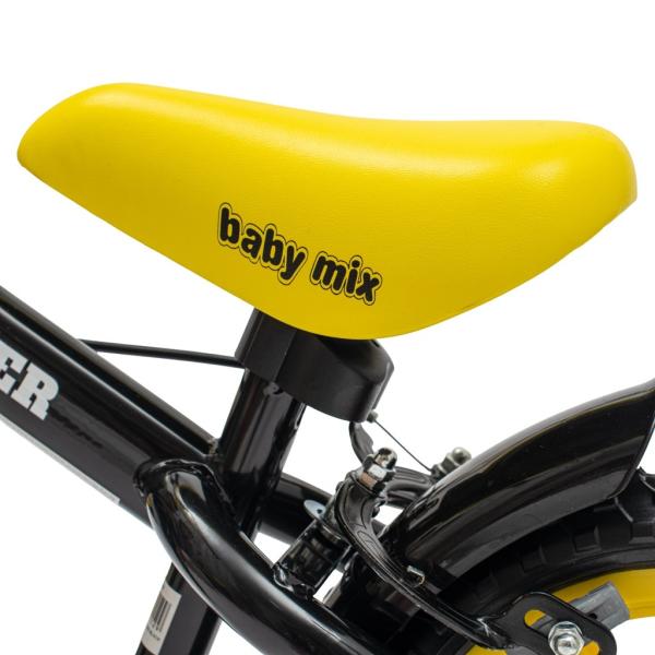 Detský balančný bicykel s brzdou Baby Mix Traveller čierny 