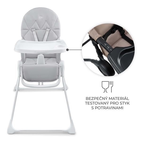KINDERKRAFT Stolička jedálenská Binci Light Grey 