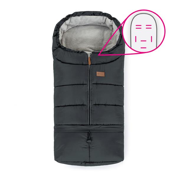 PETITE&MARS Fusak nastavitelný 3v1 Jibot Horizontal Charcoal Grey 