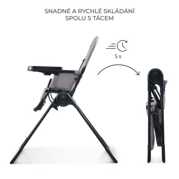 KINDERKRAFT Stolička jedálenská Binci Grey 