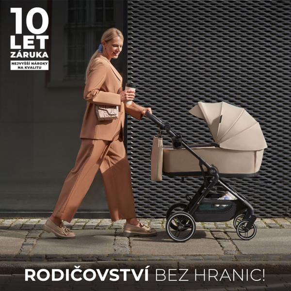 KINDERKRAFT SELECT Kočík kombinovaný Yoxi 2v1 Pure Black + Fusak 3v1 Jibot Horizontal Ink Black 