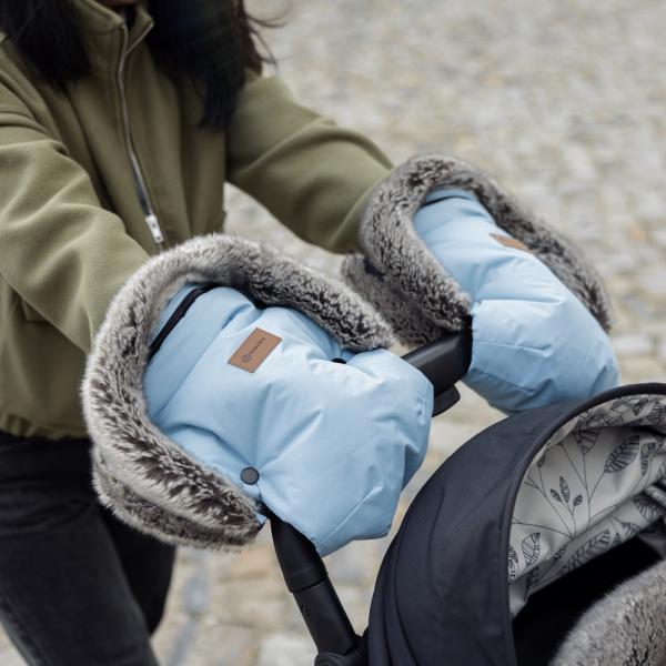 PETITE&MARS Set zimný fusak Comfy 4v1 + rukavice na kočík Furry Elegant Caramel 