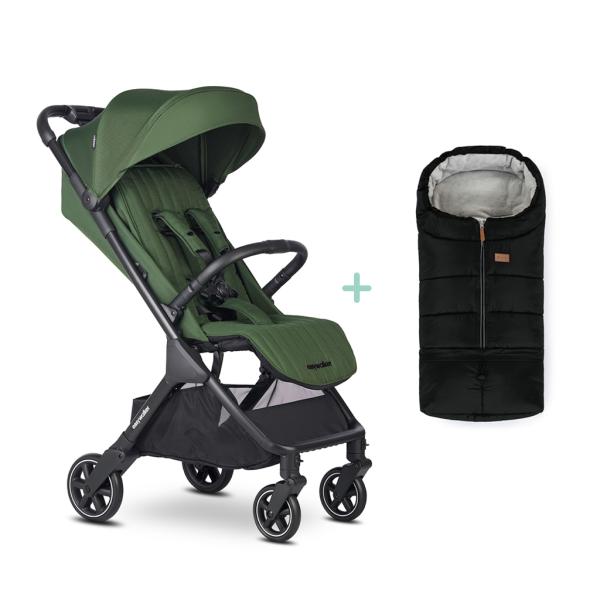 EASYWALKER Kočík športový Jackey Deep Green + PETITE&MARS fusak Jibot ZADARMO 