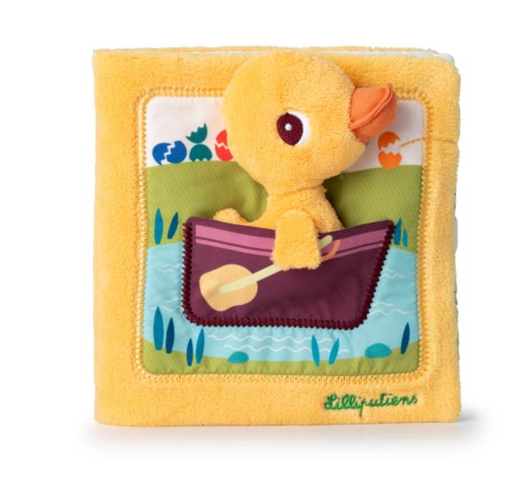 Lilliputiens - textilná knižka - Káčer Gaspard na farme 