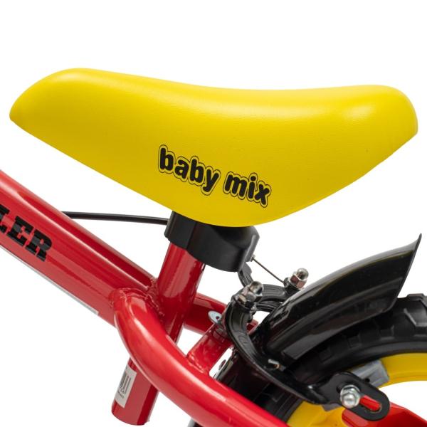 Detský balančný bicykel s brzdou Baby Mix Traveller červený 