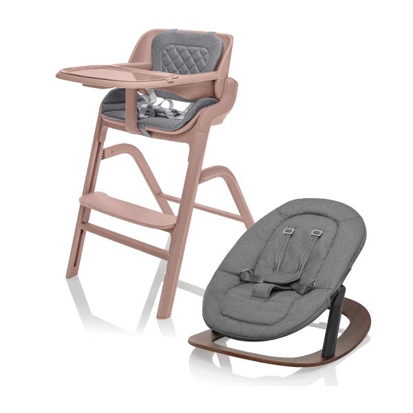 Set stolička Inpira + novorodenecký set + hojdacia základňa, Candy Pink 