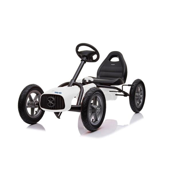 Detská šliapacia motokára Go-kart Baby Mix Buggy biela 