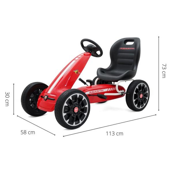 Detská šliapacia motokára Go-kart Milly Mally Abarth červená 