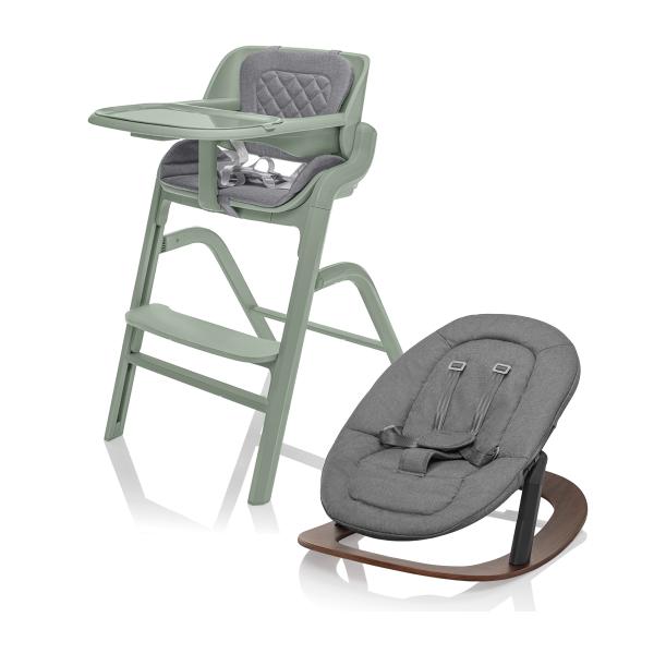 Set stolička Inpira + novorodenecký set + hojdacia základňa, Pistacio  Green 