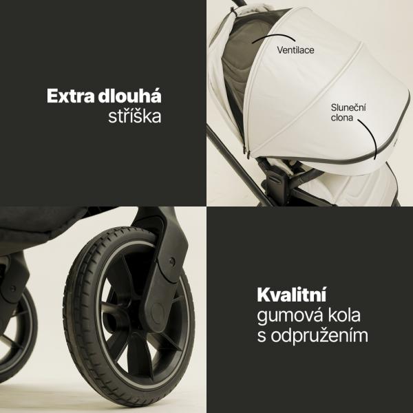Set kočík Move Cross 5 + hlboká korba Move XL 5 + autosedačka XM podľa vlastného výberu + báza, Shade Grey 
