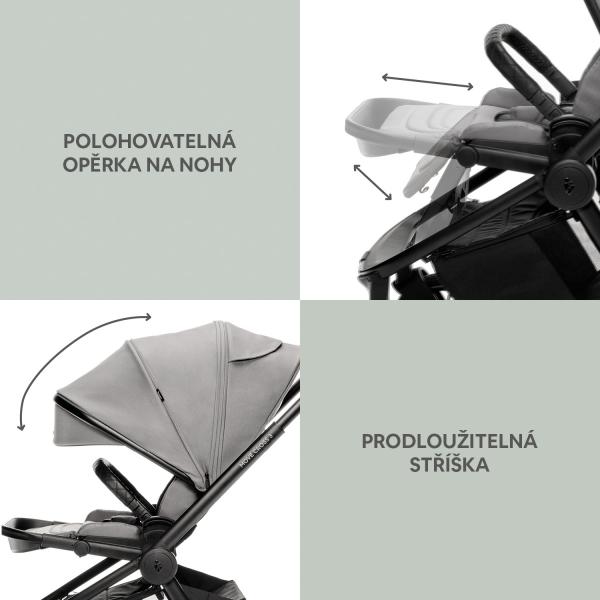 Zopa Set kočík Move Cross 3 + hlboká korba Move XL 3 + autosedačka, Metal Grey 