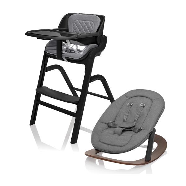 Set stolička Inpira + novorodenecký set + hojdacia základňa, Berry Black 