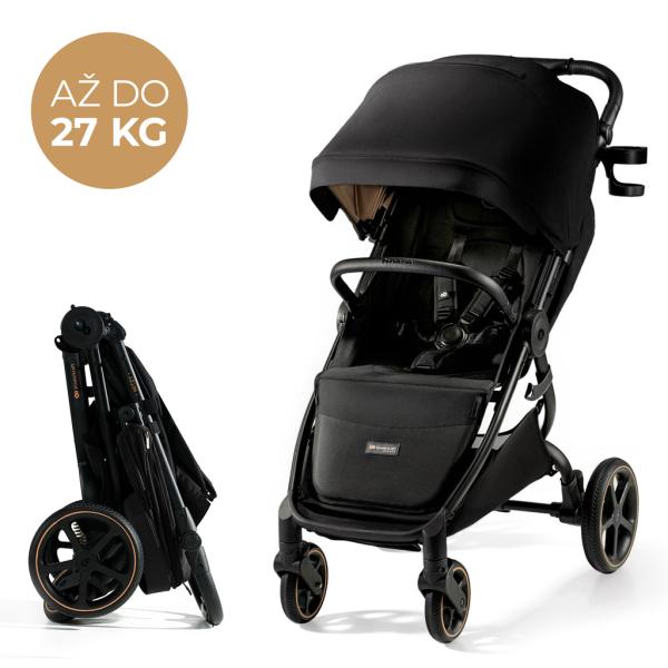 KINDERKRAFT SELECT Kočík športový Mitzy Ink Black + Fusak 3v1 Jibot Horizontal Ink Black 
