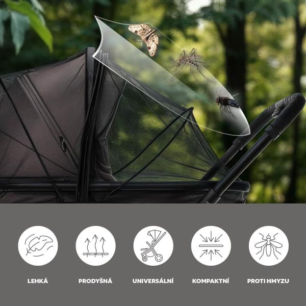 Moskytiéra na kočík universal exclusive, Black 