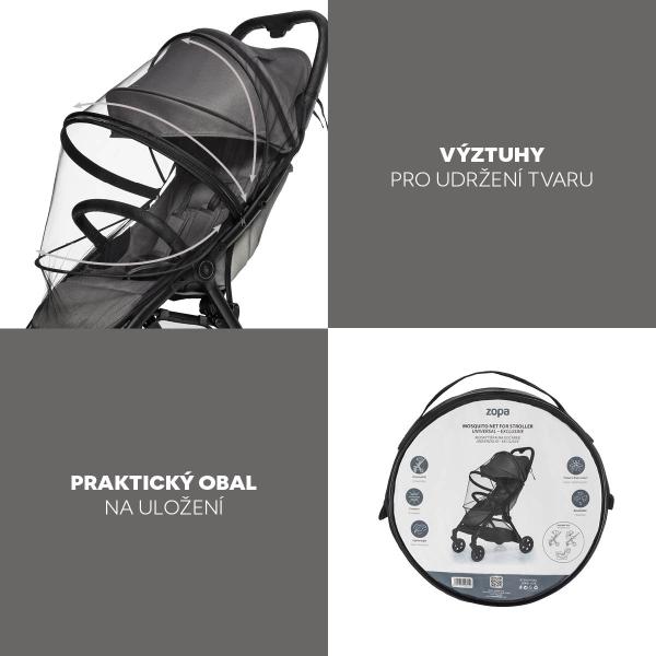 Moskytiéra na kočík universal exclusive, Black 