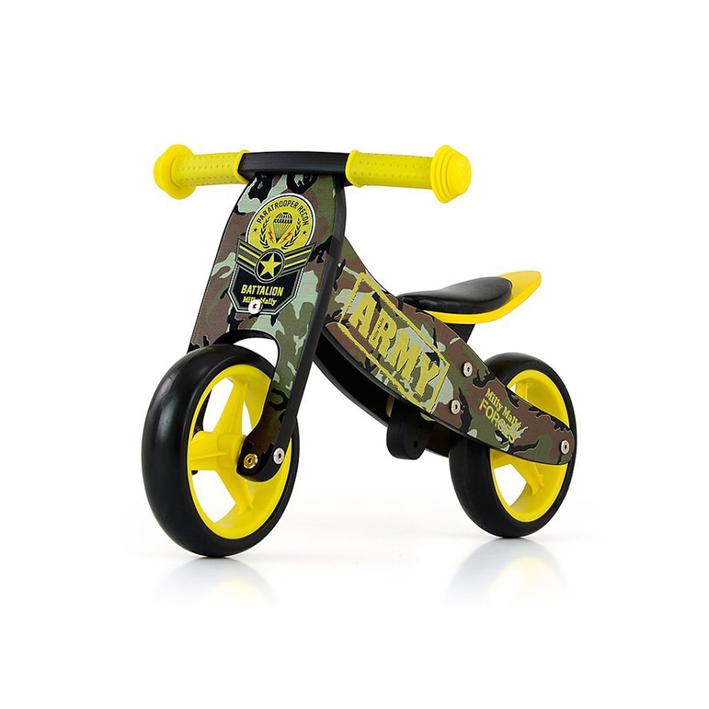 Detské multifunkčné odrážadlo bicykel 2v1 Milly Mally JAKE Army 