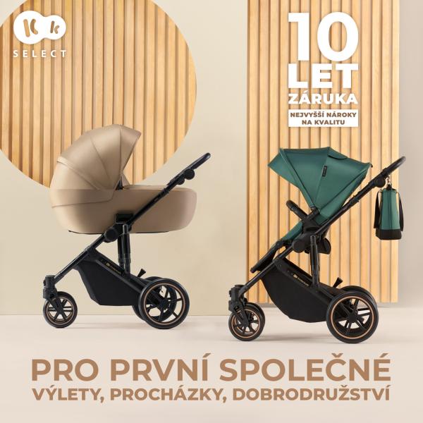 KINDERKRAFT Kočík kombinovaný 2v1 Prime 2 Grey + Fusak Jibot Charcoal Grey 