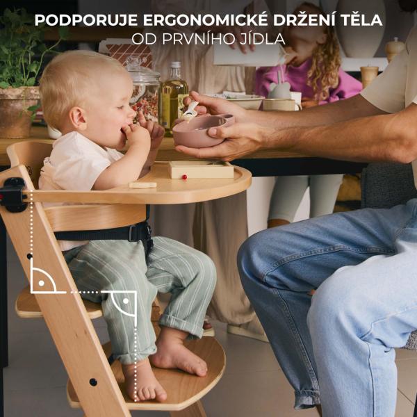 KINDERKRAFT Stolička jedálenská Enock Beige 