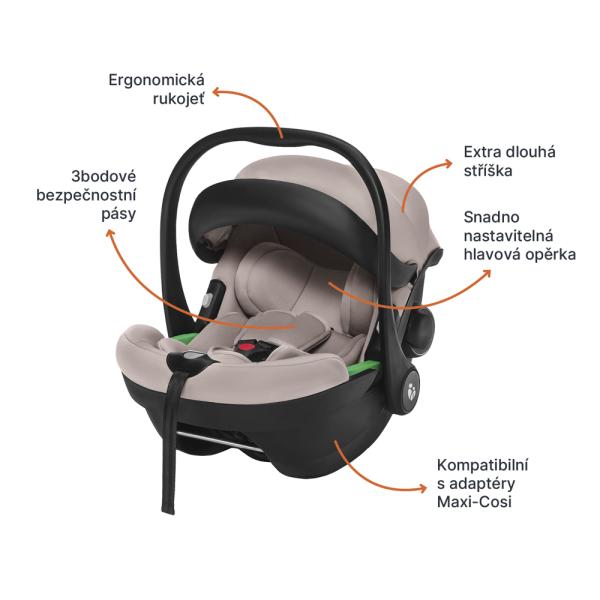 Autosedačka XM Plus i-Size bundle, Ivory Beige 