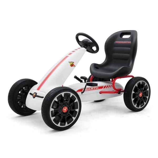 Detská šliapacia motokára Go-kart Milly Mally Abarth biela 