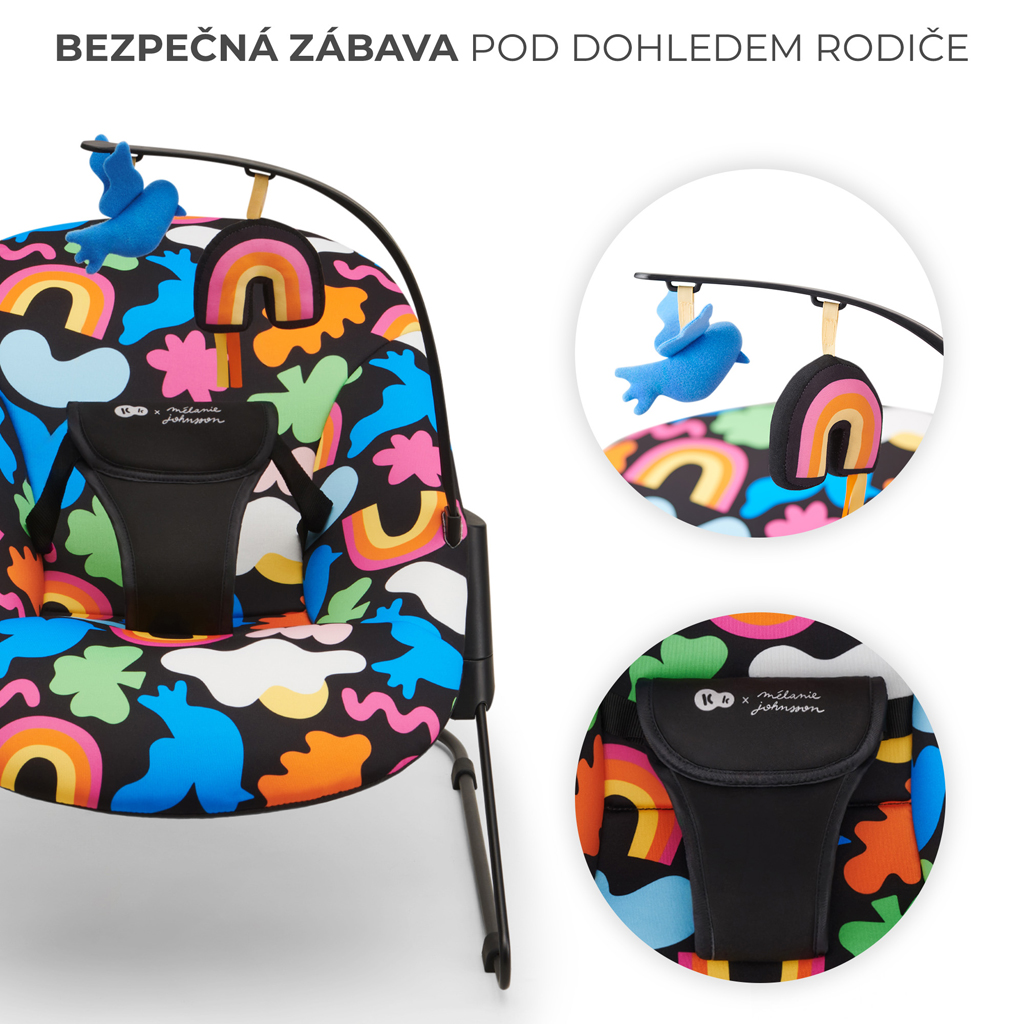 KINDERKRAFT Hojdacie lehátko Calmee Happy Shapes 0m+, do 9kg 