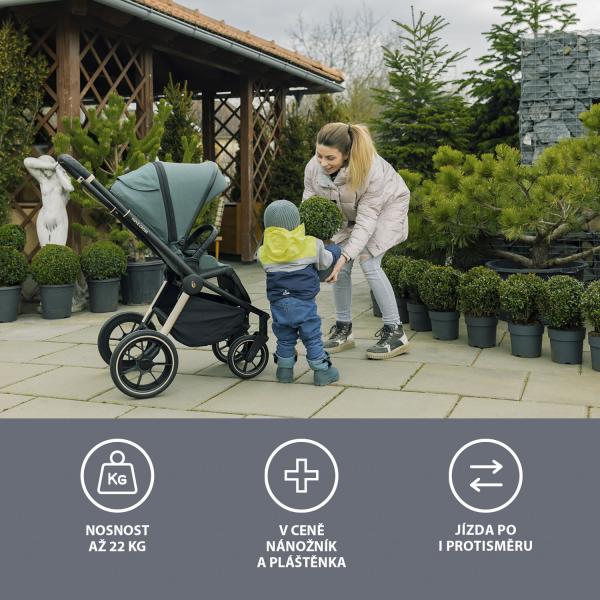 MOVE Cross 2 kočík + XL hl. korba zdarma, Antique Green/Black 